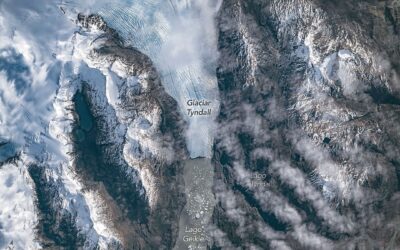 Un rastro de témpanos en el glaciar Tyndall